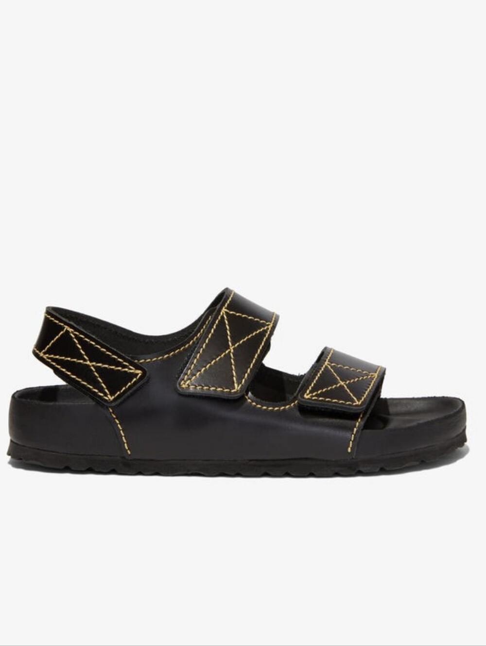 Birkenstock x Proenza Schouler Milano in Black Patent w/ Yellow Stitching